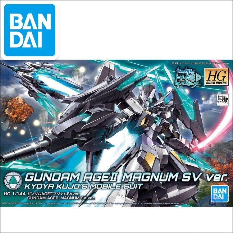 Original Japaness Gundam Model HG 1/144 AGE II MAGNUM SV Ver. GUNDAM Mobile Suit Kids Toys