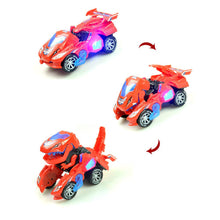 HobbyLane 3D Deform Dinosaur Electric Car Toy Universal Wheel Transformation Robot Car Vehicle with Light Random Color