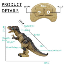 RC Dinosaur Remote Control Sounds Dinobot Electric Walking Animals Toy Music LED Light Spray Toys for Kids Children