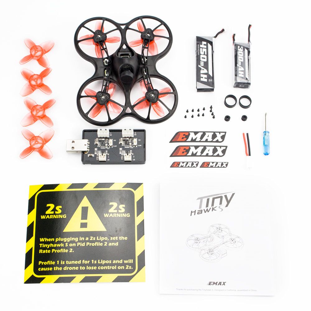 Emax 2S Tinyhawk S FPV Racing Drone Kit With Camera 0802 15500KV Brushless Motor Support 1/2S Battery RC Plane