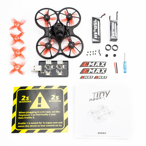 Emax 2S Tinyhawk S FPV Racing Drone Kit With Camera 0802 15500KV Brushless Motor Support 1/2S Battery RC Plane