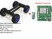 4WD Large Metal Smart RC Tank Car Chassis Kit 130mm Rubber Wheel + Wireless Controller 4pcs High Torque Motor DIY For Arduino