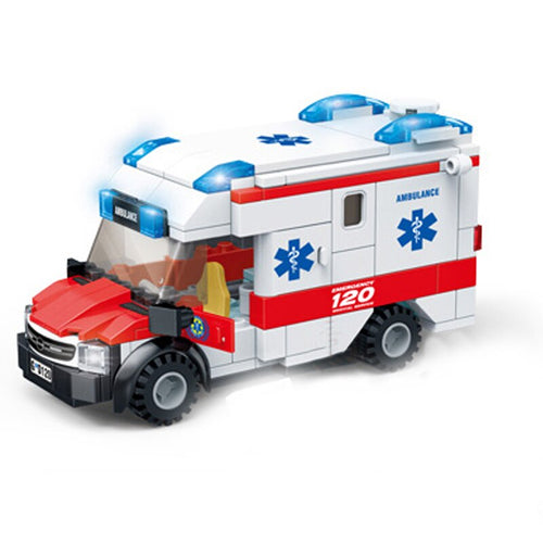 GUDI Block Legoingly City Fire Station Ambulance Plane Car Building Blocks Bricks Kits Assembled Educational Toys For Children