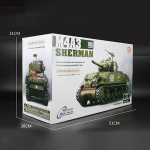 1:16 American M4A3 Sherman Simulated Tank 2.4G Remote Control Model Military Tank Sound Smoke Shooting Effect Metal Ultimate