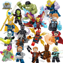 16pcs/set The Avengers Heroes DIY Model Building Blocks Kit Hulk Batman Thanos Thor Assembling Bricks Toys Kids with Legoinglys