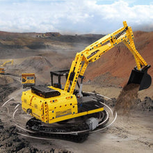 Children's Crawler Excavator Mechanical Engineering Small Particles Assembled Building Blocks Electric Remote Control Toy Car