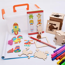 52pcs Wooden Painting Boards Children Kids Study Painting Tool Baby Graffiti Coloring Painted Template Pack Child Puzzle Toys