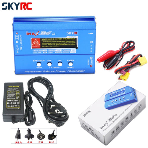 1pcs 100% Original SKYRC IMAX B6 V2 Digital RC Lipo NiMh Battery Balance Charger With 12v 5A AC POWER Adapter(EU/US/UK/AU plug)