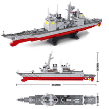 Sluban Model Building Blocks Navy Submarine Military Ship Plane Aircrafted Carrier Warship Battle Cruiser Frigate Toys