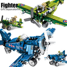 Technic Military WW2 War II Aircraft F4-U Spitfire Fighter For Legoing assemble building blocks bricks kids kits toys Children