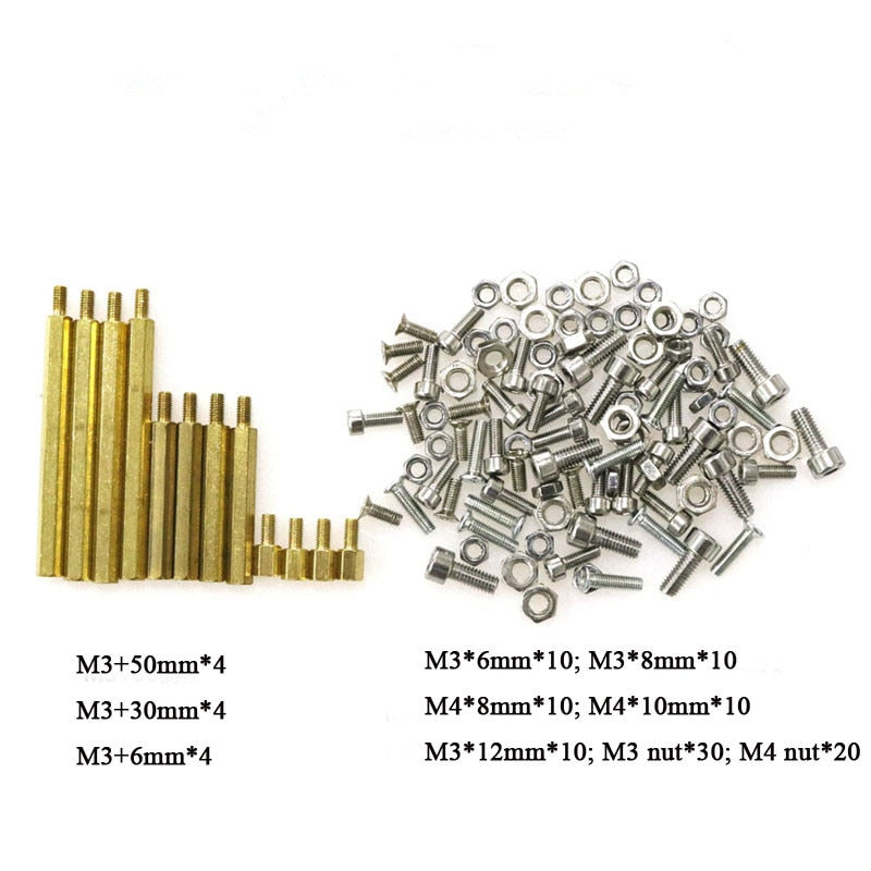 Screws And Nuts M3 * 12 M4 * 8 M3 * 8 Copper Cylinder Hollow Tank Robot Car Intelligent Chassis Accessories DIY Cans RC Part