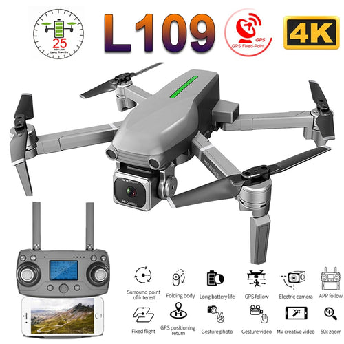 L109 Profissional Drone with ESC 4K Camera 5G GPS WiFi FPV Brushless Control Distance 1000m RC Helicopter Quadrocopter Toy SG907