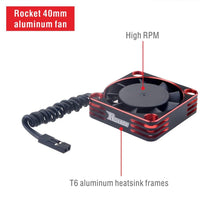 The New Rocket Cooling Fan 40mm Aluminum Fan Rotates at 16000RMP 8.5V for 1/10 1/8 RC Car 4068 4092 4074 Motor ESC Fast Cooling