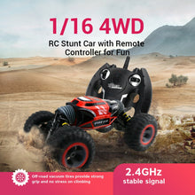 Rc Car 2.4Ghz 1/16 4WD Remote Control Car Amphibious Vehicle Double-Sided Stunt Car RC Stunt Car Vehicle Toy Xmas Gifts