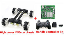 High Power 4WD Metal Smart RC Tank Car Chassis+ Wireless WiFi/Bluetooth/Handle Controller Kit 100mm Omni Wheel DIY For Arduino