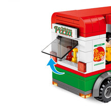 City compatible Ambulance Bricks Pizza car Sanitation Vehicle Truck assembled Building Blocks kits kids toy Children gift