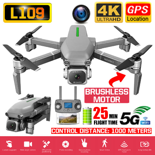 L109 GPS Drone 4K Camera x50 ZOOM 5G WIFI 1KM distance 25 minutes Quadcopter RC Helicopter Professional Selfie drone Xmas boy