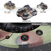 High-intensity LED Blinking 2.4 GHZ Remote Control Amphibious Tank Toys 4 WD Off-road Crawler Shockproof RC Car Gift for Kids