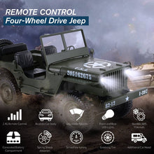 C606 1:10 RC Car 2.4G 4WD Convertible Remote Control Light Jeep Four-Wheel Drive Off-Road Military Climbing Car Toy Kid Gift