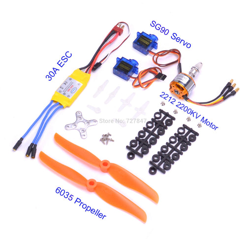 A2212 2212 2200KV / 1400KV Brushless Motor 30A / 40A / 40A BLheli ESC SG90 9G Micro Servo for RC Fixed Wing Plane Helicopter