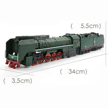 Steam Train Locomotive Alloy Model Toy Cars Pull Back Sound Light Model Toys for Children