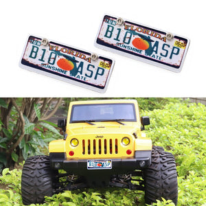 1Pcs RC Custom License Plate Metal Frame Strength Waterproof for 1:10 Tamiya CC01 Axial Scx10 Traxxas Trx-4 Trx4 Crawler Car