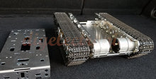 WiFi RC Tank Chassis Robot Stainless Steel Tank Truck Intelligent Robot Chassis Metal Crawler with Shock Absorber for Model Toy