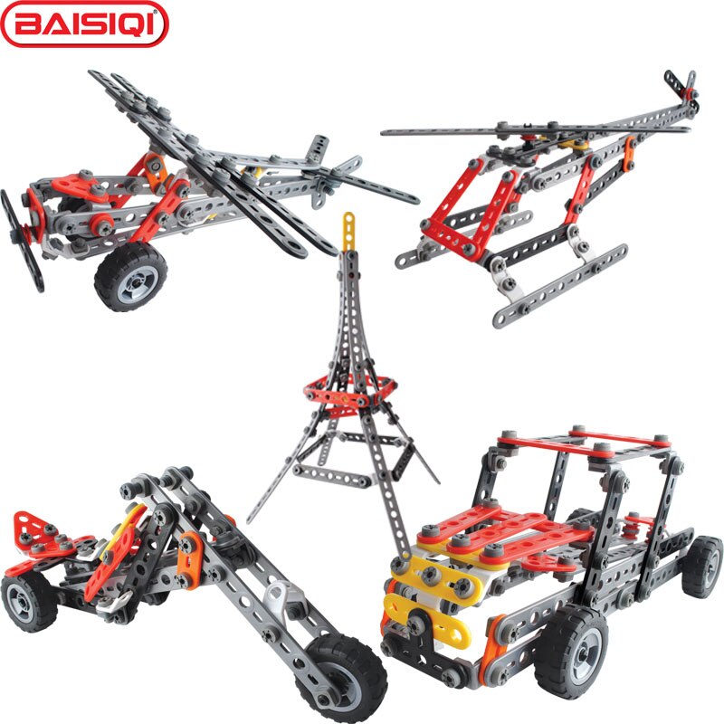 BAISIQI Intelligent Assembly tool set Truck Eiffel Tower model Creative science DIY toy Screw block kit for pupil