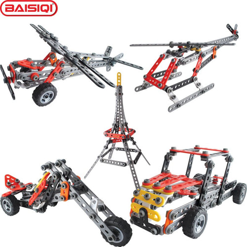 BAISIQI Intelligent Assembly tool set Truck Eiffel Tower model Creative science DIY toy Screw block kit for pupil