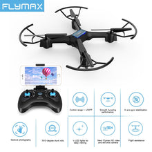 Flymax RC Quadcopter Drone 2.4G WIFI FPV Streaming Drones Toys Wide Angle HD Camera High Hold Mode Helicopters with LED light