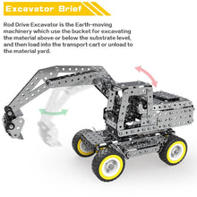 642Pcs Assembling Excavator Toy Set Kit Assembled Building Block Kit Toys 3D Self-Assembly Metal Model Kit Gift for Children and