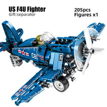 Technic Military WW2 War II Aircraft F4-U Spitfire Fighter For Legoing assemble building blocks bricks kids kits toys Children