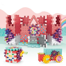 168-368pcs Gears Building Blocks Toys Sets Baby DIY Mushroom Nails Toys Kits 3D Model Assemble Blocks Toys For Children Gifts