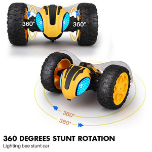 1:14 RC Car 360 Degrees Rotating Double Sided Lightning Bee RC Car for Kids Toys 2019 Gifts for boy's gift