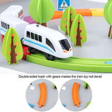 Electric Train Set Toy Train Magnetic Assembled Building Blocks Children's Wooden Educational Toys For Kids Boys Girls