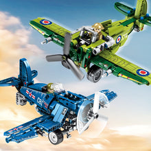 Technic Military WW2 War II Aircraft F4-U Spitfire Fighter For Legoing assemble building blocks bricks kids kits toys Children