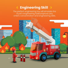 DEERC RC Cars Fire Truck Music DIY Disassembly Toys Tool Cars Remote Control Trucks Set for Children Boys Kids Assemble