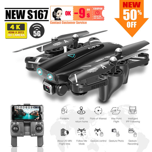 S167 GPS quadcopter drone 4k dron with camera toys rc helicopter profissional quadrocopter FPV toy racing VS S20 SG907 X8 ex4