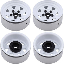 4PCS RC Crawler 1:10 White Metal Wheel Rim 1.9 Inch BEADLOCK for 1/10 Axial SCX10 D90 D110 Traxxas TRX-4