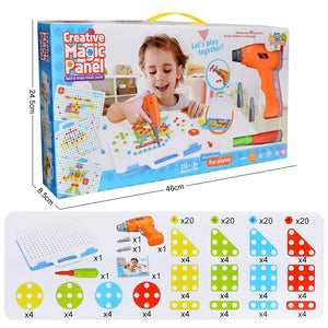 Creative Kids Electric Drill Nut Assembled Match Tool DIY Model Kit Building Educational Blocks Sets Toys For Boys Children Gift