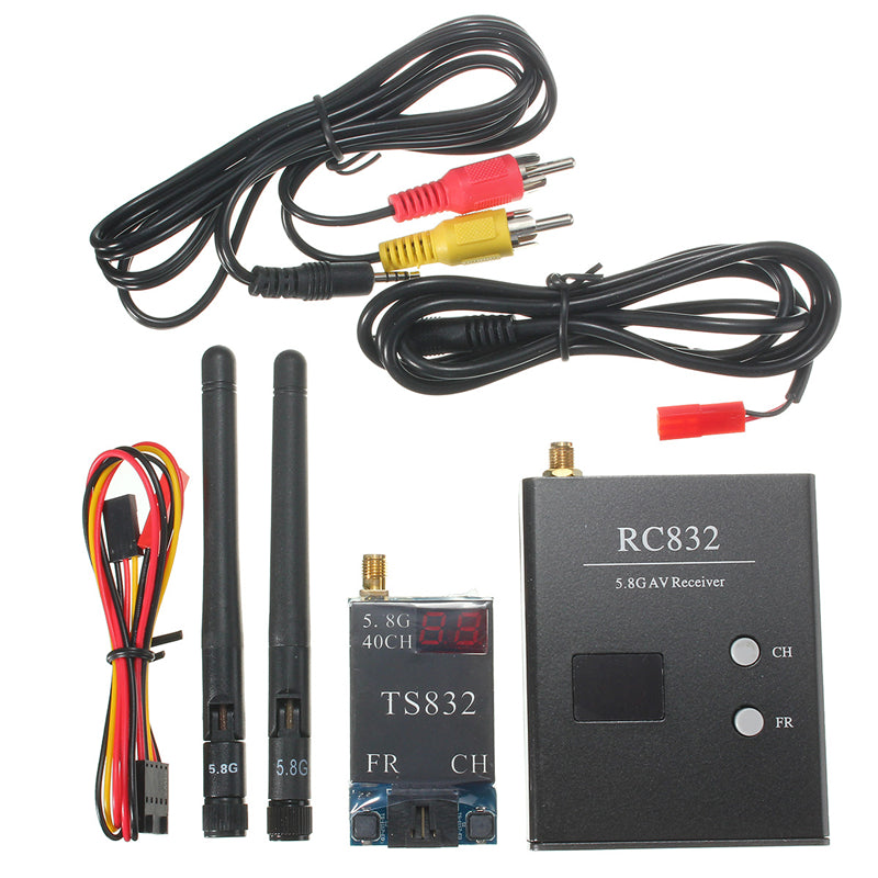 5.8G 600mw 5KM Wireless AV Transmitter TS832 40CH + RC832 TS5823 TS5828 Receiver 48CH For RC FPV Racing Drone