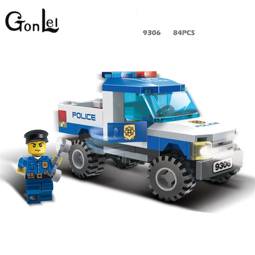 9306 Legoinglys Police Truck Blocks Toys for Children Model Building Kits Small Particles Assembled Truck Blocks Christmas Toys