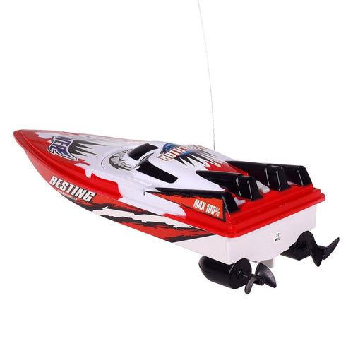 RC Racing Boat Radio Remote Control Dual Motor Speed Boat High-speed Strong Power System Fluid Type Design Kids Outdoor Toy
