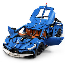 MOC Techinic Blue Race Car Model Kit Boy Assembling Building Blocks Bricks Toys Compatible With Legoing 42083 Bugatti car Chiron