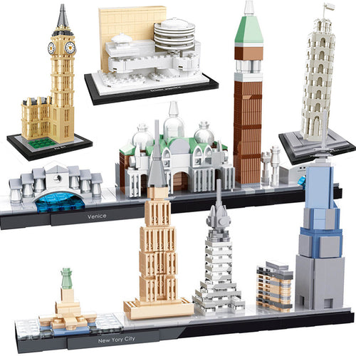 City Architecture Compatible Legoingly New York Berlin Venice Budapest Louvre Pair America Model Buildings Blocks Kits Kids Toys