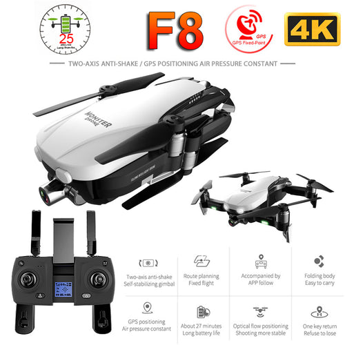 F8 Drone with 4K HD Camera Two-Axis Anti-Shake Self-Stabilizing Gimbal GPS WiFi FPV RC Helicopter Quadrocopter Toys CSJ X1