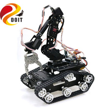 SZDOIT 7DOF Metal Vehicle Robot Mobile Platform 7-Axis Robotic Arm with Gripper + Y100 Tracked Tank Chassis Kit DIY for Arduino