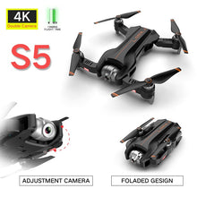 S5 4K Dual Camera Quadcopter Drone With Camera Foldable Quadcopter With Optical-Flow Adjustable Angle Camera RC Helicopter Toy
