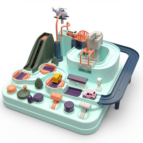 Kimi & Mummy Fun Education Railcar Toy Eco-Friendly Baby Adventure Toy Car Macaron Color Table Games Boy and Girl Puzzle Toys