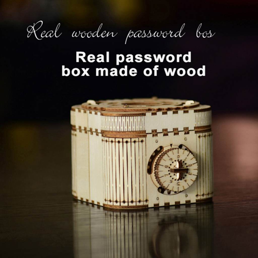 24PCS Mechanical Building Blocks Kits Model DIY 3D Password Music Box Wooden Puzzle Game Treasure Box/Calendar Model Toy Gift